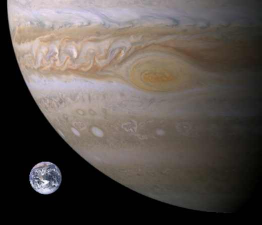 La Terre par opposition à Jupiter